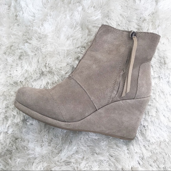 taupe wedge booties